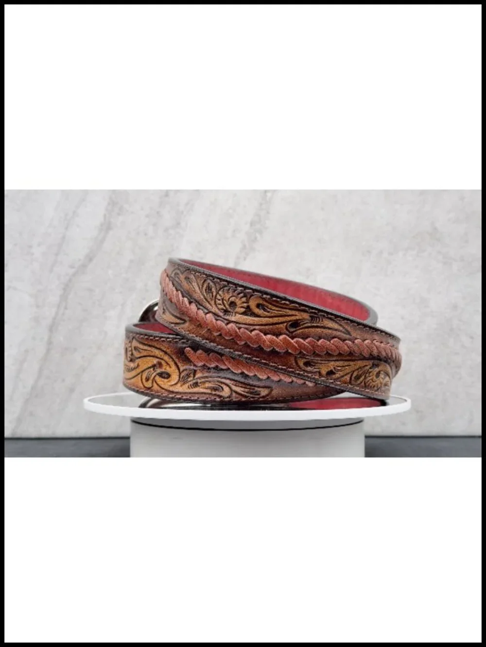 Men's Full Grain Leather Cowboy Belt 1.5